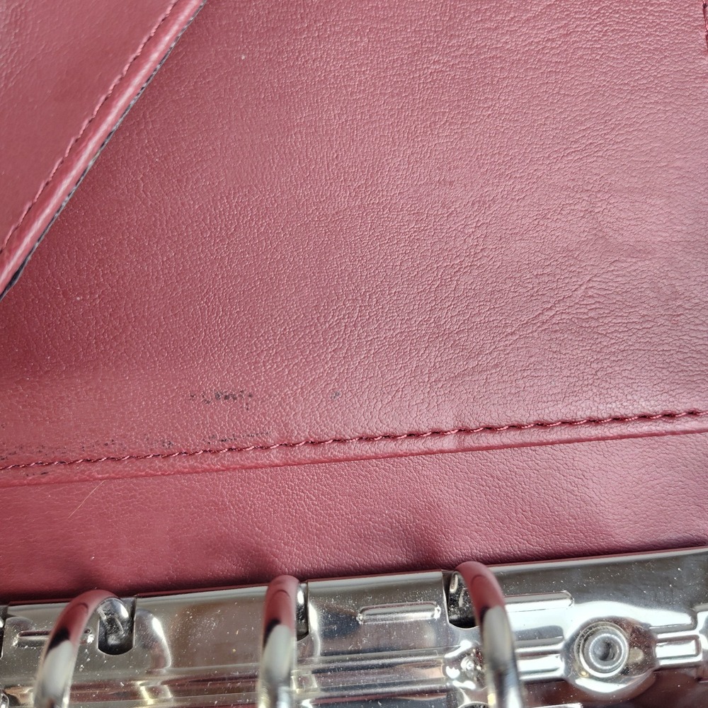 Vintage Day Timer Flavia Planner Classic 7 Ring Organizer Burgundy Leather Heart - Picture 13 of 16